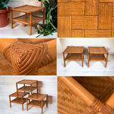 Vintage rattan side table 1960