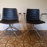 fauteuils cuir marron design