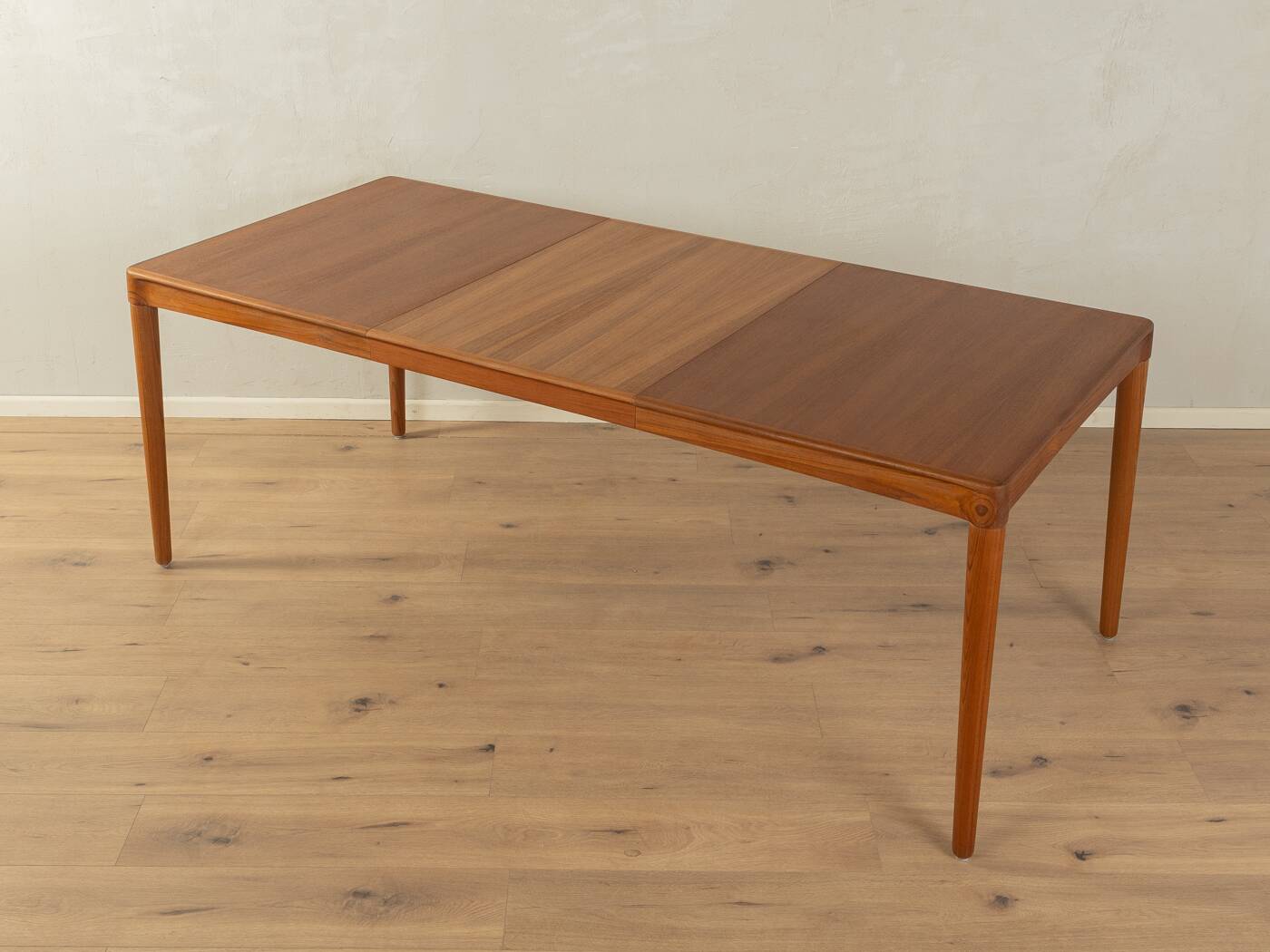 Rare extendable teak dining table by H.W. Klein for Bramin (1960s)