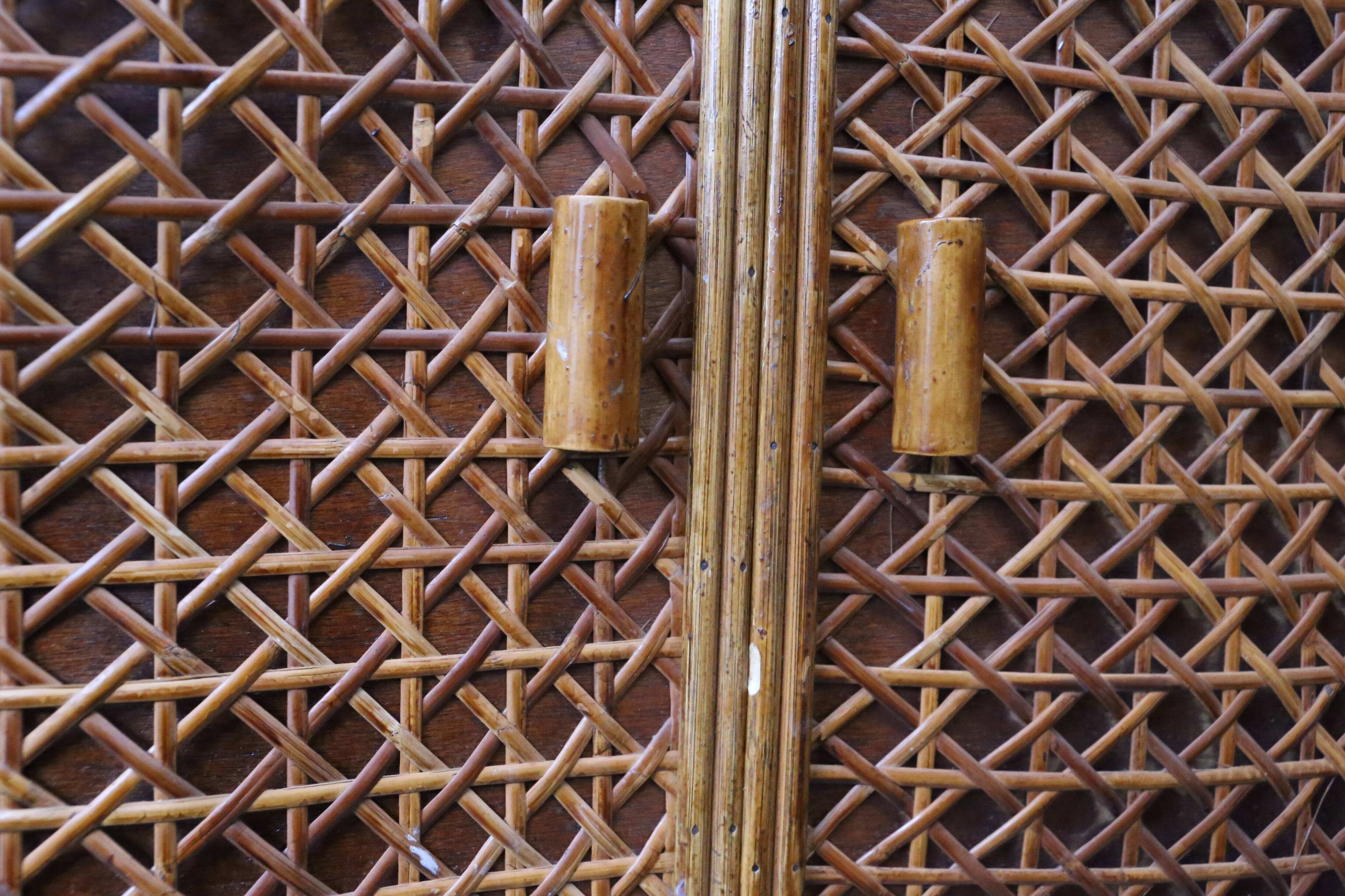 Rattan cabinet, fluted