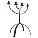 Mid-Century Minimalistic Black Wrought Iron Menorah Candelabra