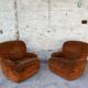 Pair of vintage velvet armchairs 1970 Italy