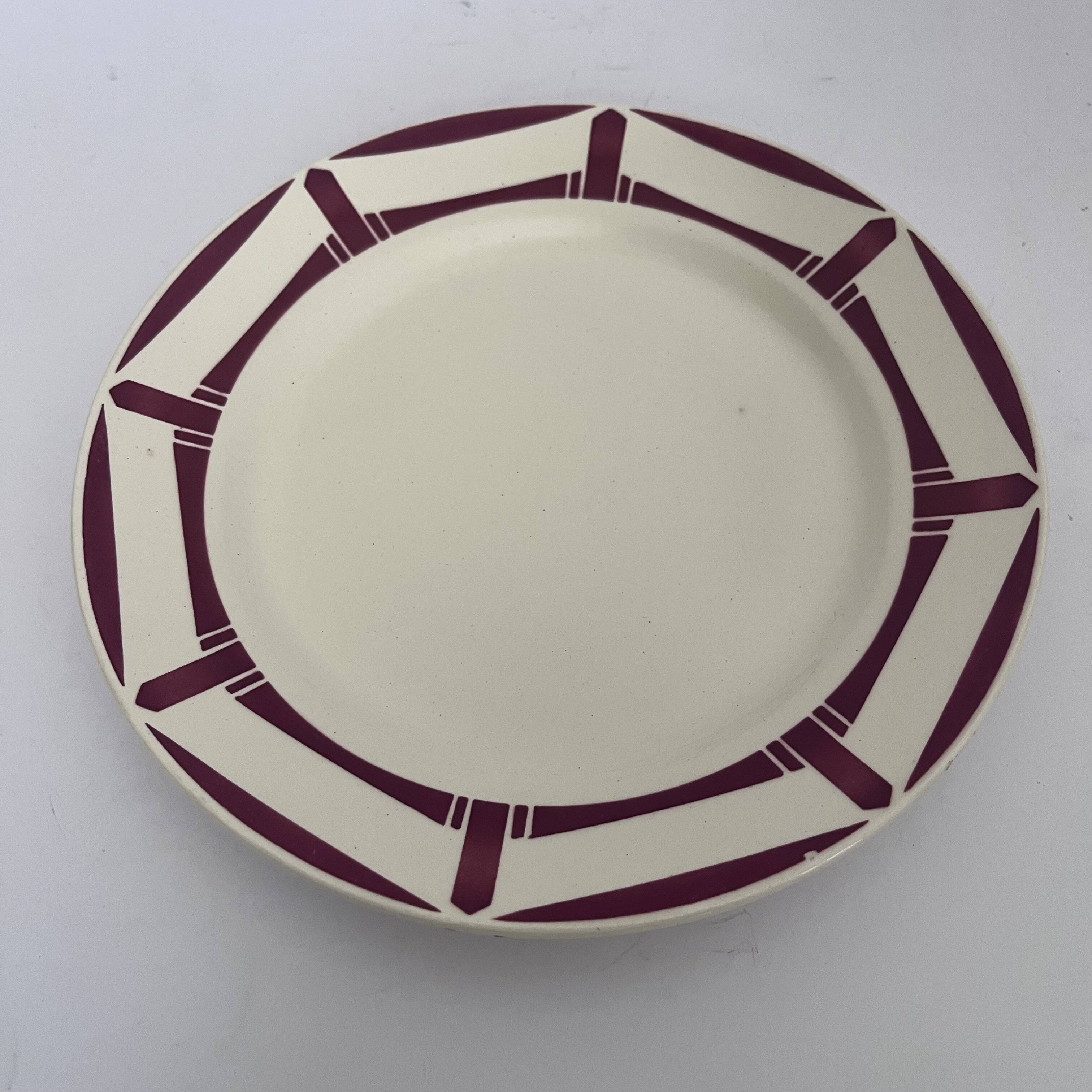 6 assiettes plates - Badonviller, service Louise