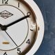 Vintage formica clock round silent wall clock "White Lutetia"