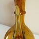 Blown glass carafe from Biot, amber, bubbled, vintage 70s