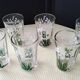 6 Verres gobelets anciens Décor de muguet sérigraphié