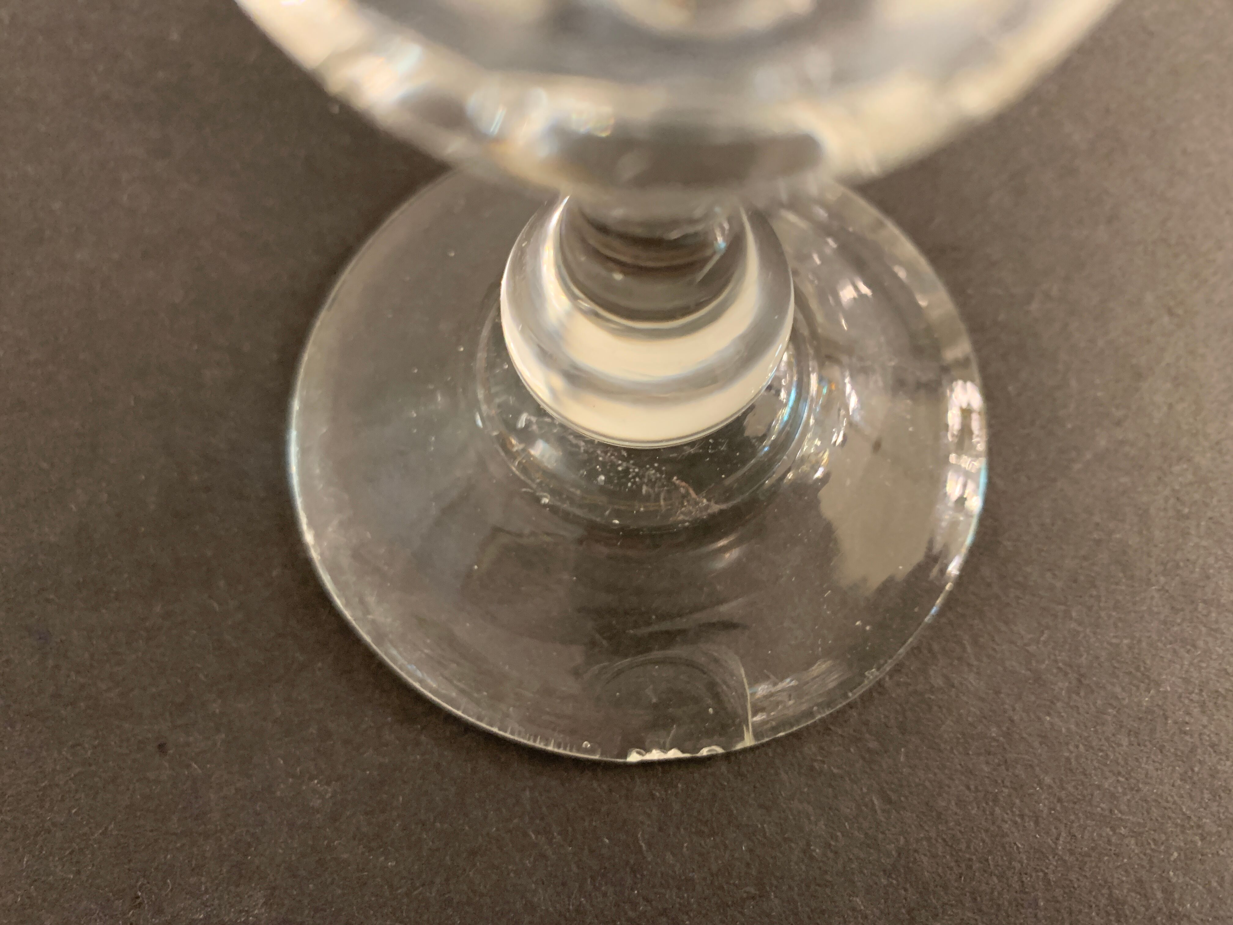 8 antique glass champagne flutes