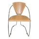 1 Linda armchair chair by Arrben in camel brown leather with a chrome steel frame.
