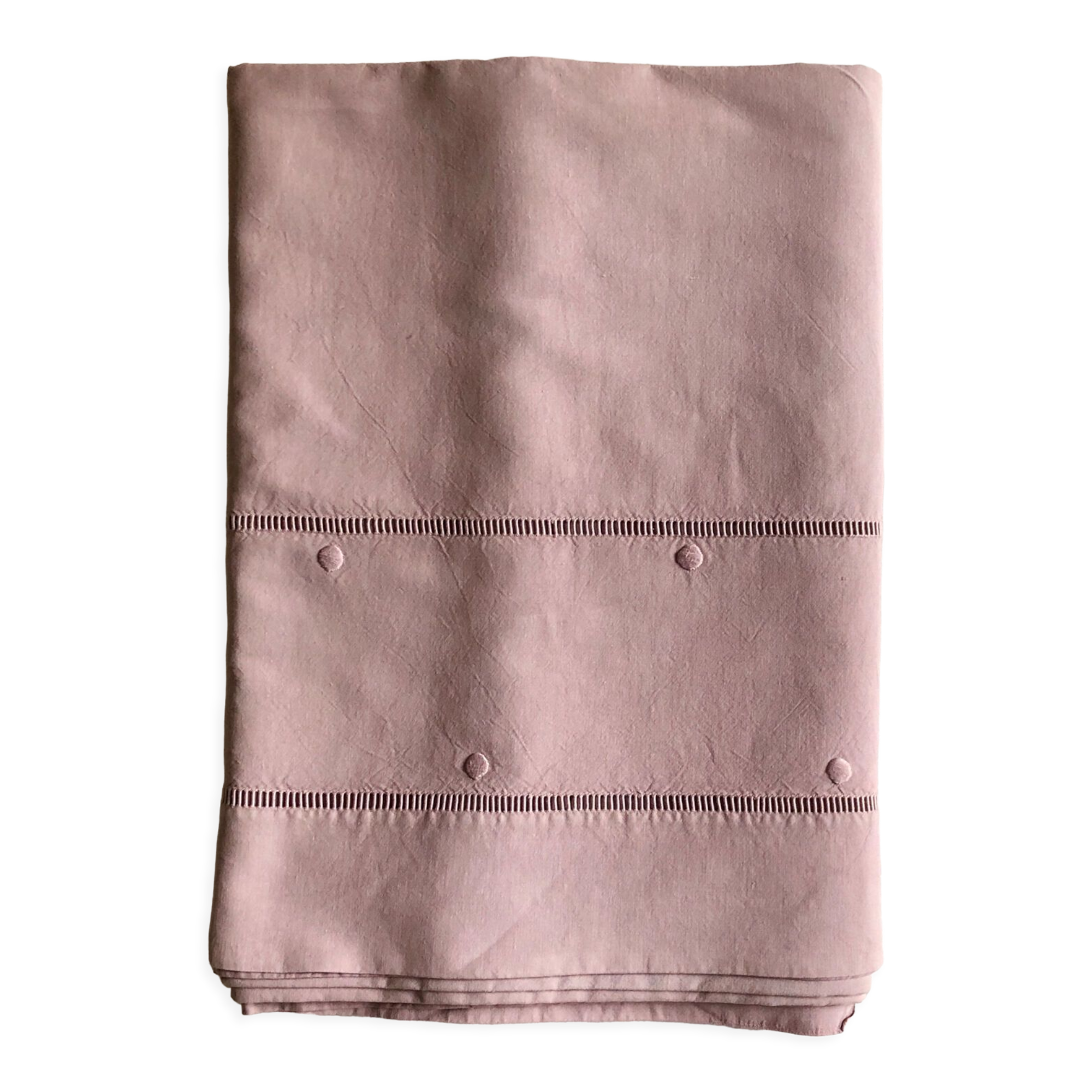 Old linen sheet and purple dyed cotton