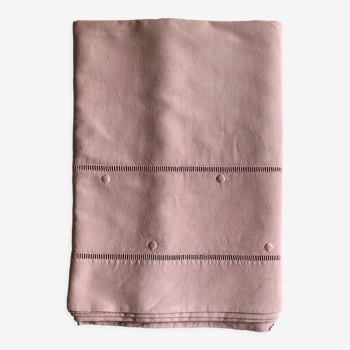 Old linen sheet and purple dyed cotton