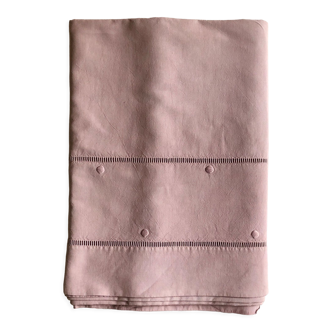 Old linen sheet and purple dyed cotton