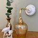 Vintage tulip angled wall light in amber glass