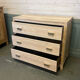 Exotic wood chest of drawers 1980 bronze handles