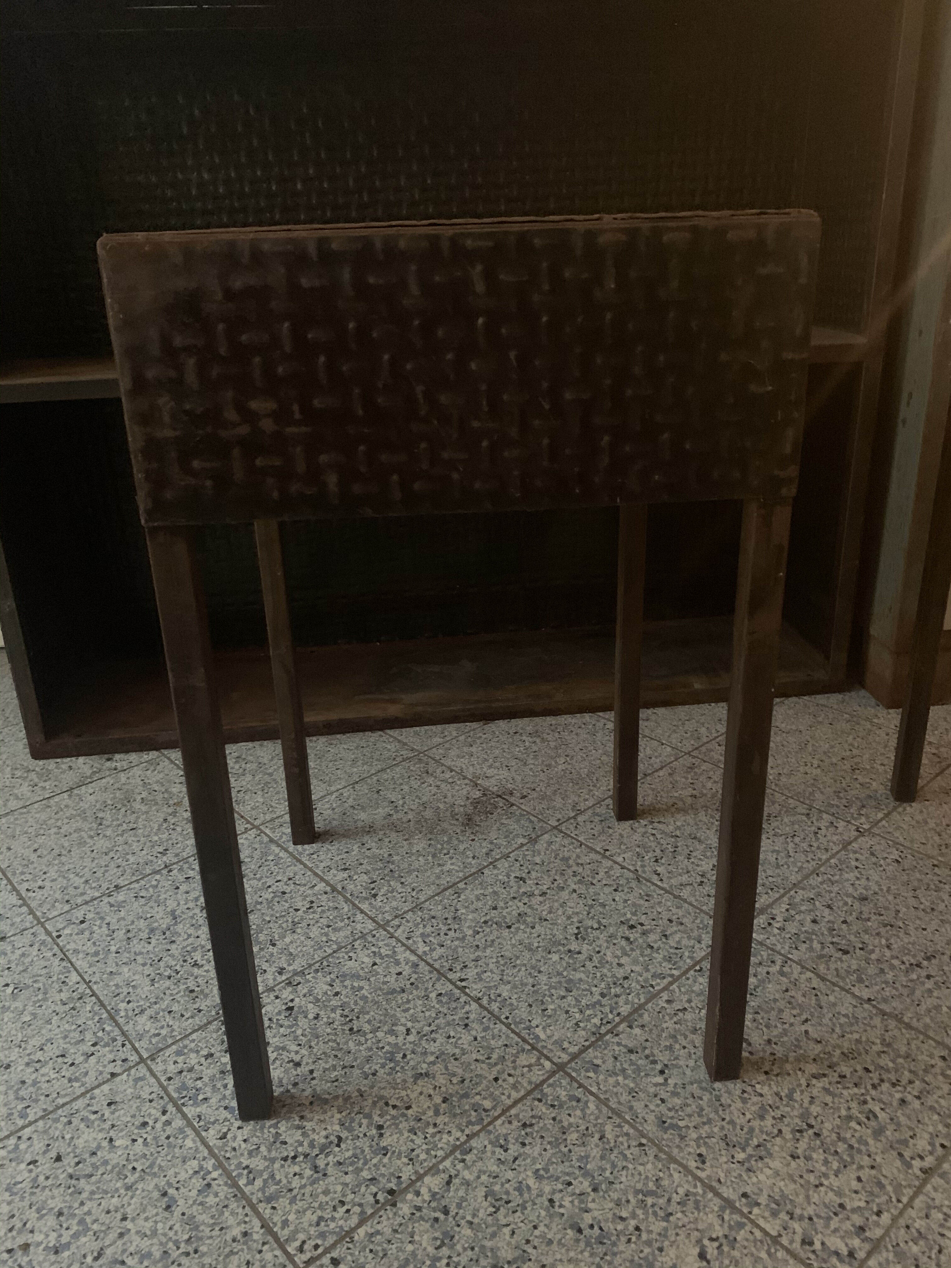 Pair of vintage industrial metal side tables