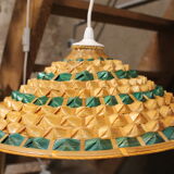 Lot of two braided fiber hanging lamps