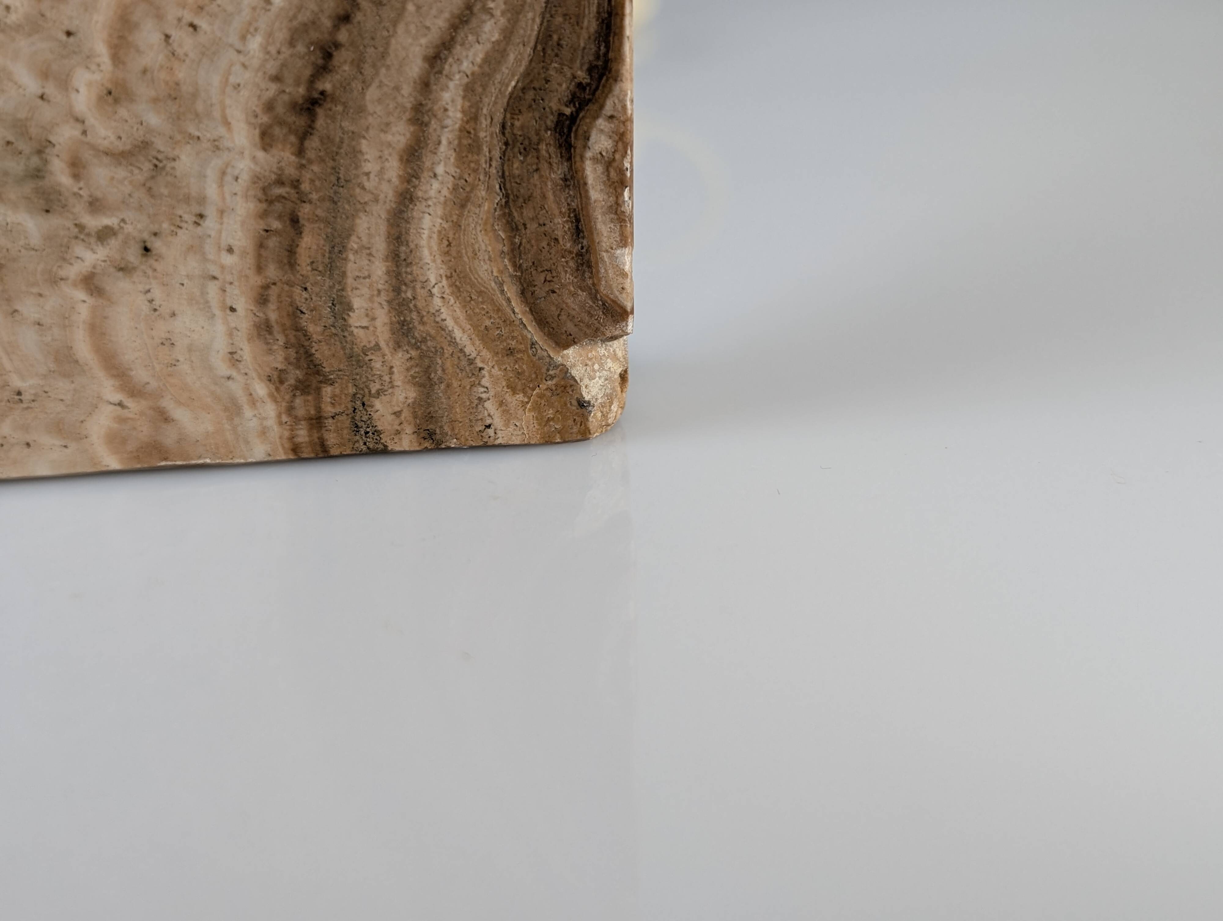 Travertine Marble and Chrome Table Lamp, 1960s