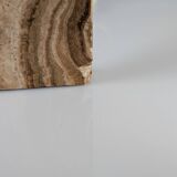 Travertine Marble and Chrome Table Lamp, 1960s