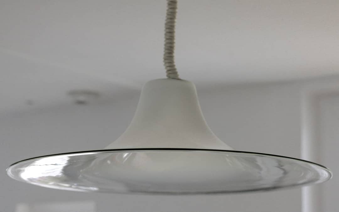 Pair of Cinea suspensions, Leucos workshop, handmade in Murano, design Giusto Toso, circa 197