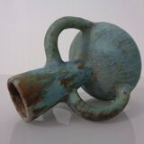 German studio ceramic handle vase by Lu & Gerd Grove, Lübeck, 1960s