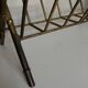 1960 magazine rack faux bamboo in beaten gold iron Italian craftsmanship