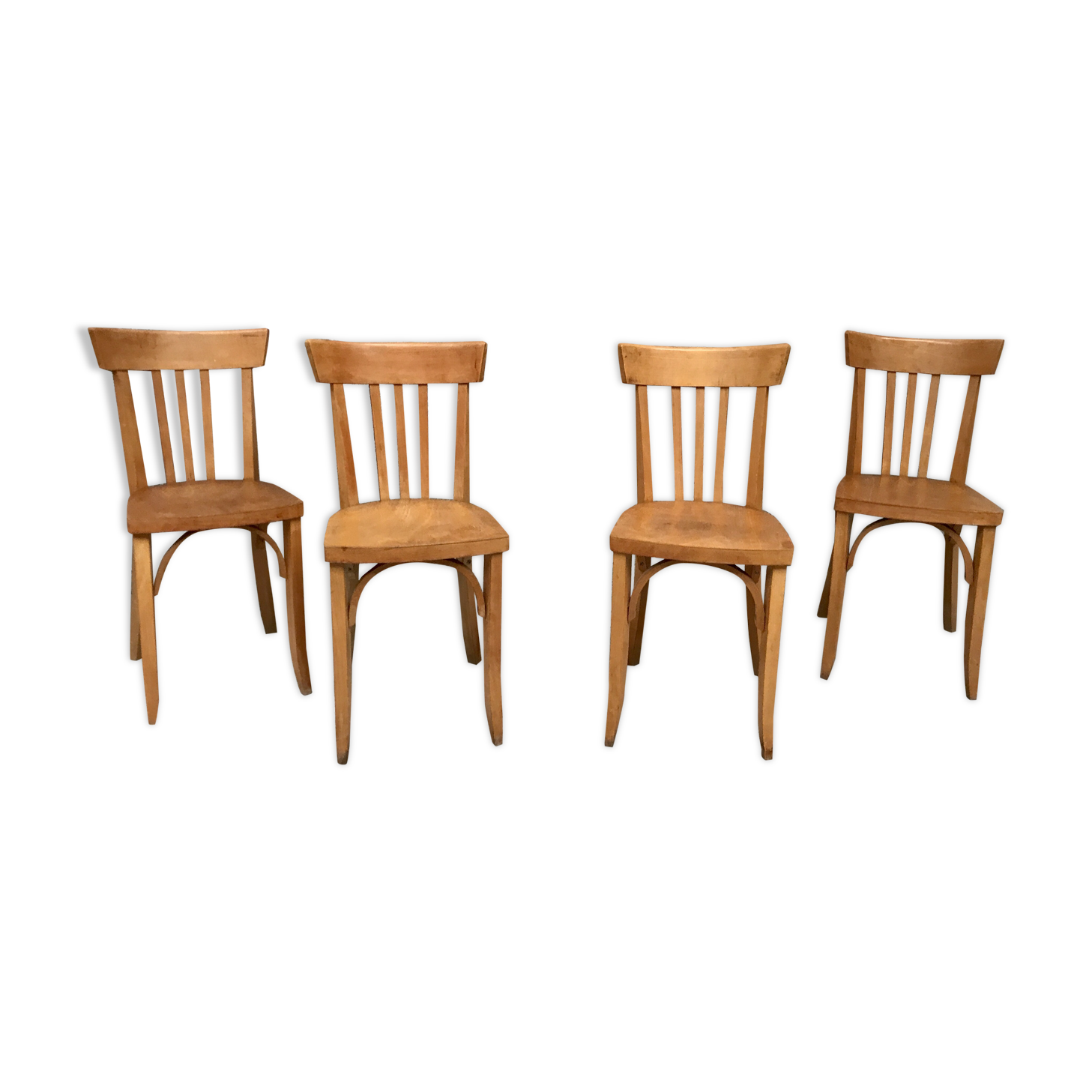 Série 4 chaises en bois  1950