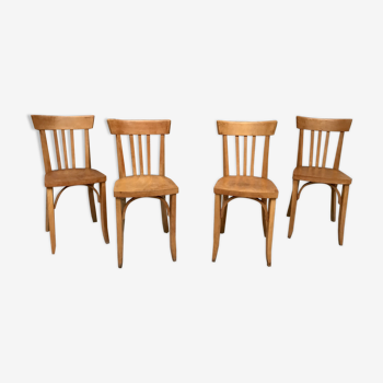 Série 4 chaises en bois  1950