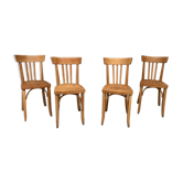 Série 4 chaises en bois  1950