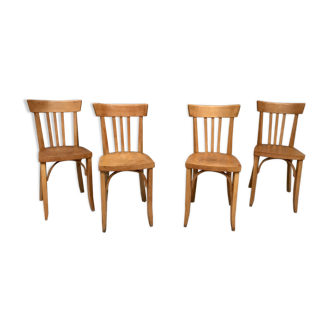 Série 4 chaises en bois  1950