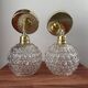 Paire d’appliques murales globes en verre ciselé