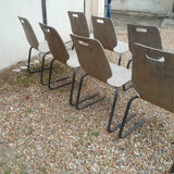 Lot of 7 chairs 80s