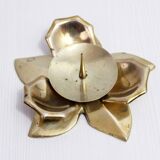 Bougeoir fleur en  laiton