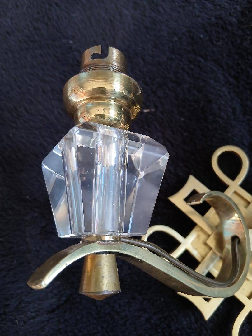 bronze and glass wall light Jules Leleu Art Deco