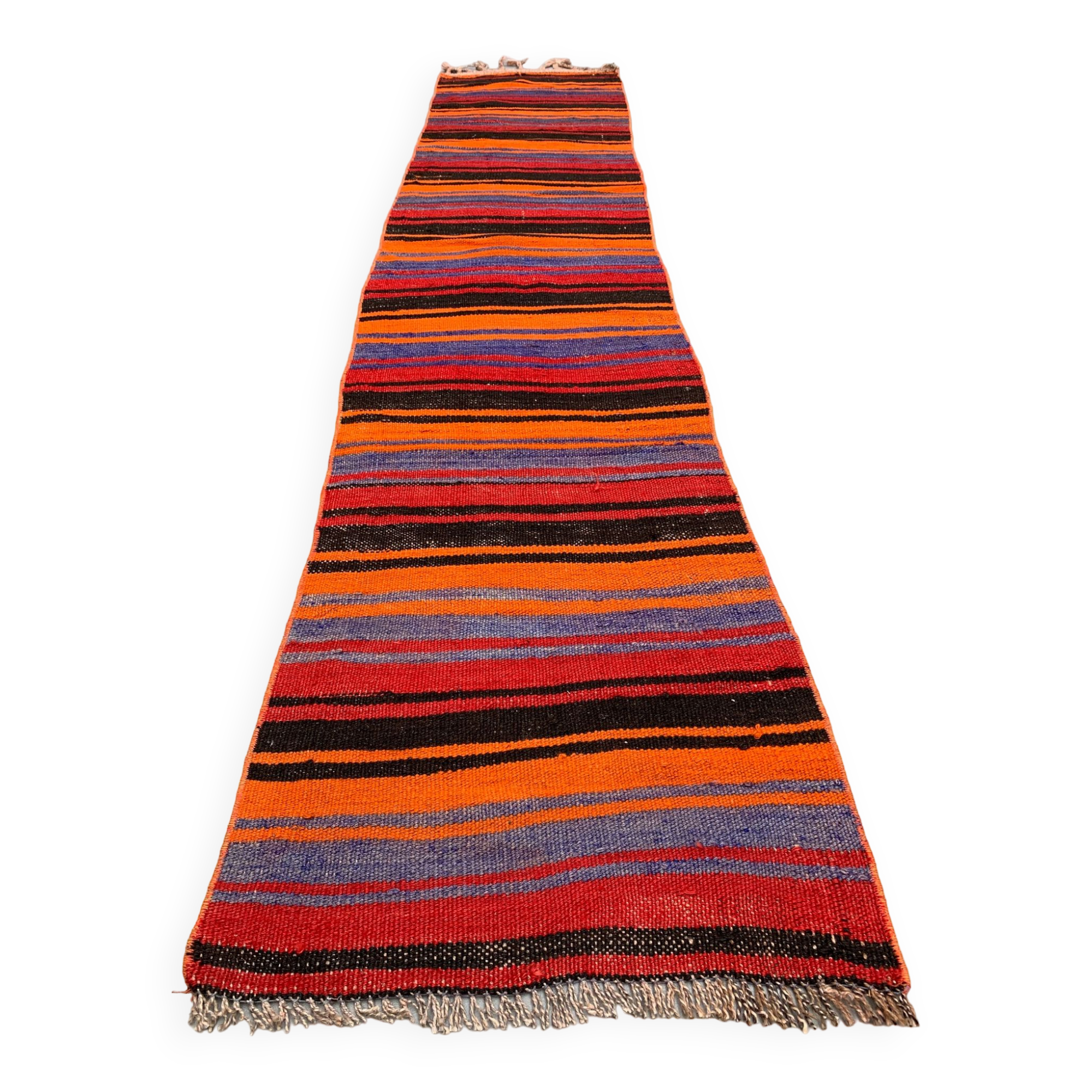 Old Turkish narrow Kilim Runner 272x51 cm shabby chic, vintage kelim