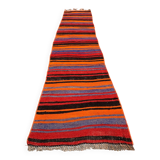 Old Turkish narrow Kilim Runner 272x51 cm shabby chic, vintage kelim