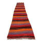 Old Turkish narrow Kilim Runner 272x51 cm shabby chic, vintage kelim