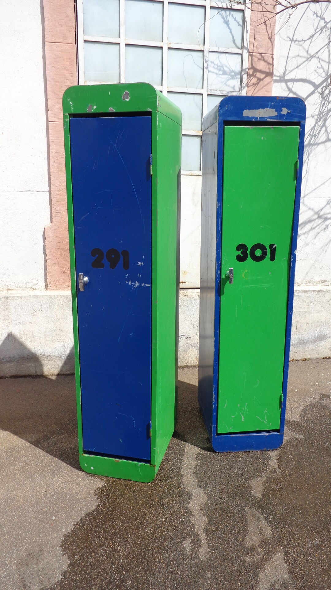 2 multicolored changing rooms