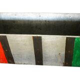 Vintage zinc metal planter with piece handles and original patina from India