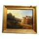 Old Dutch School Painting Countryside and Peasants