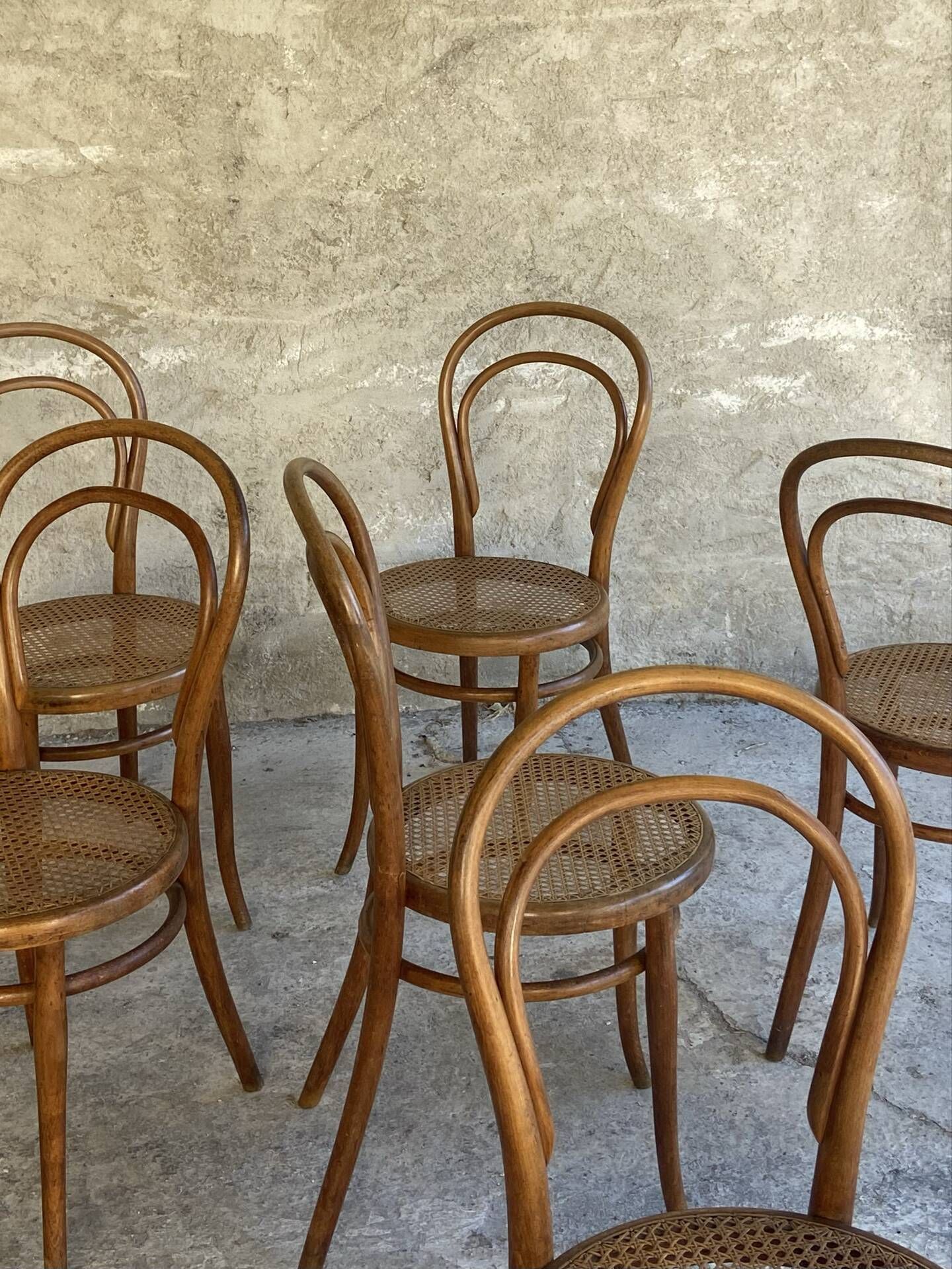 Set of Thonet chairs with caning