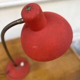 Articulated desk lamp, red granite metal, 1960