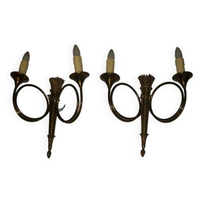 Paire de tres grandes appliques style empire 2 feux