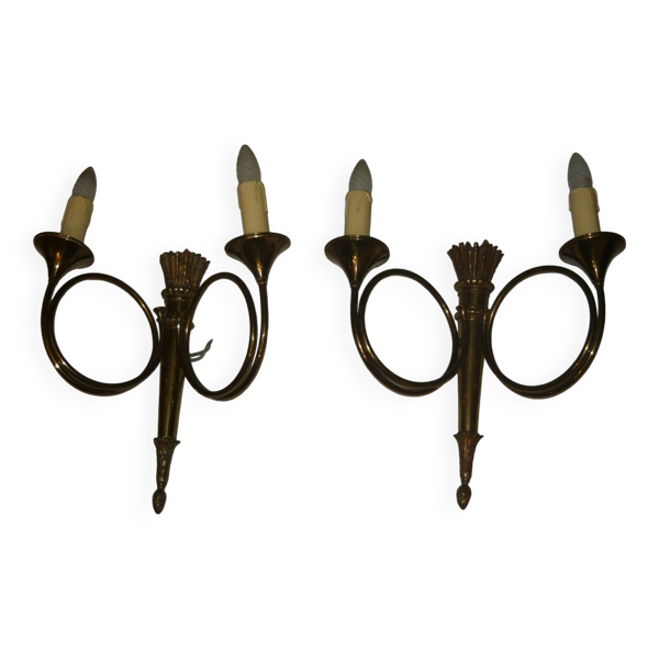 Paire de tres grandes appliques style empire 2 feux