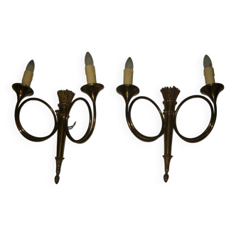 Paire de tres grandes appliques style empire 2 feux