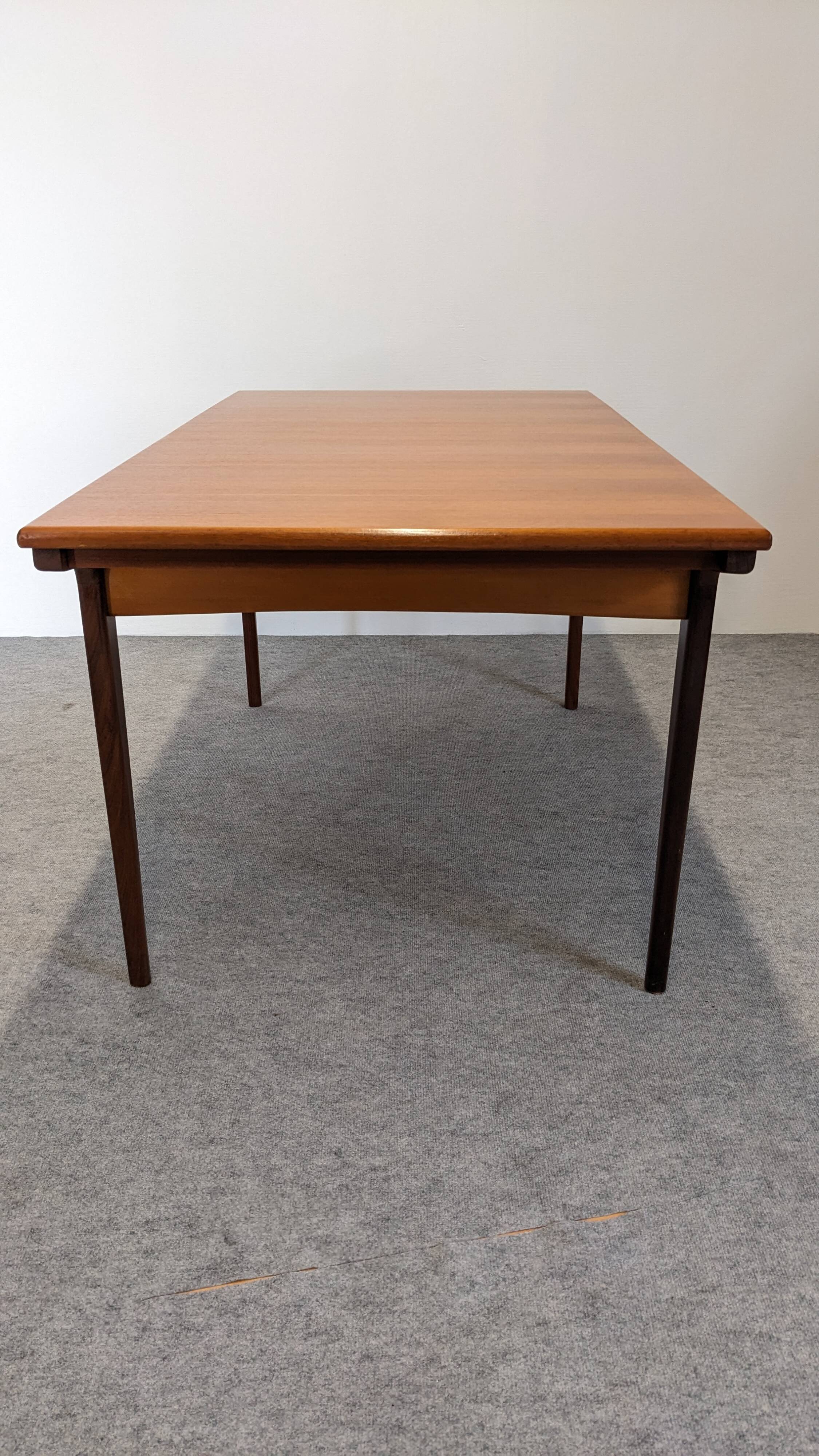 Extendable Scandinavian teak dining table, circa 1960