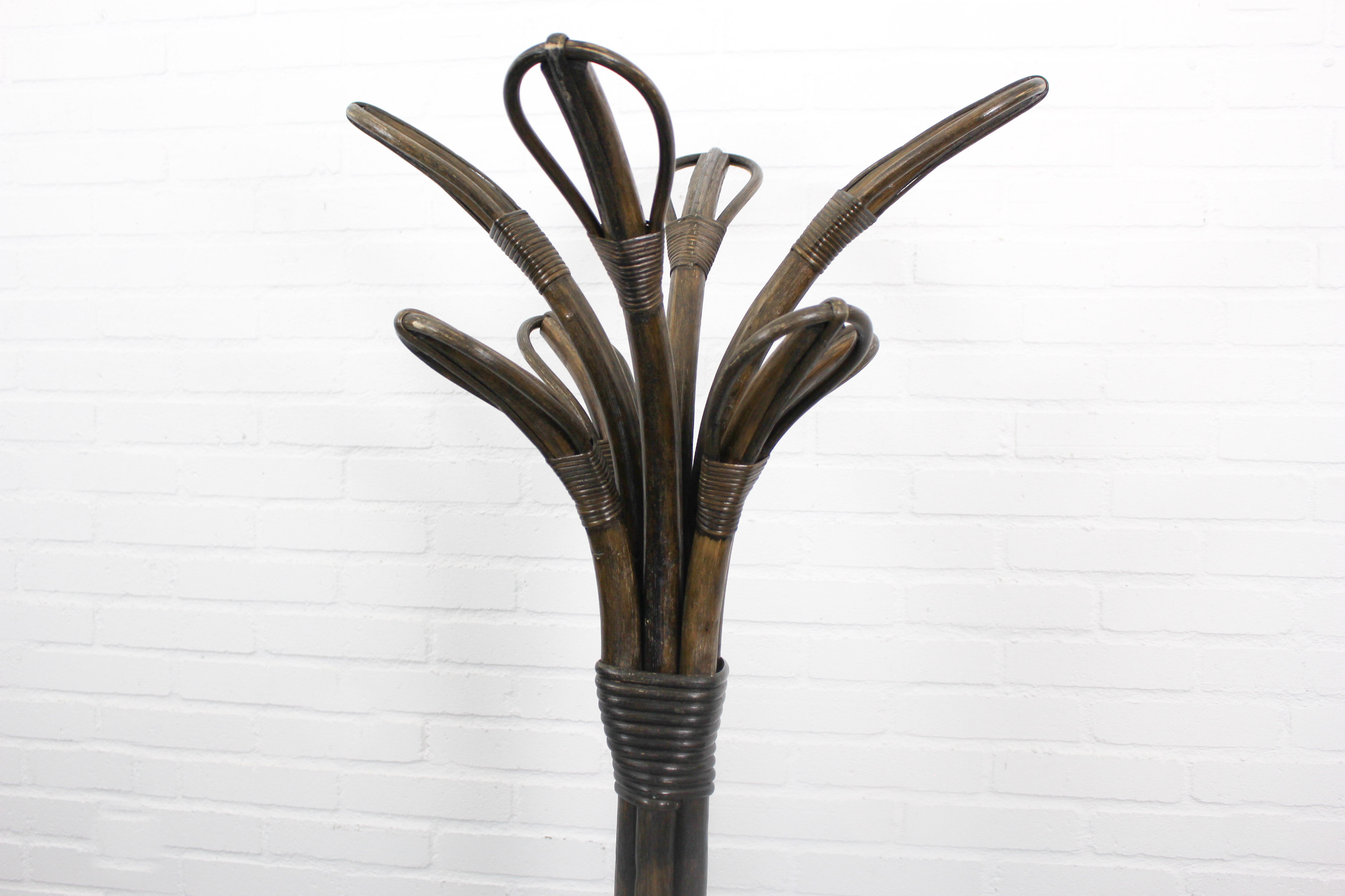Porte-manteau en bambou du milieu du siècle, France Années 1960
