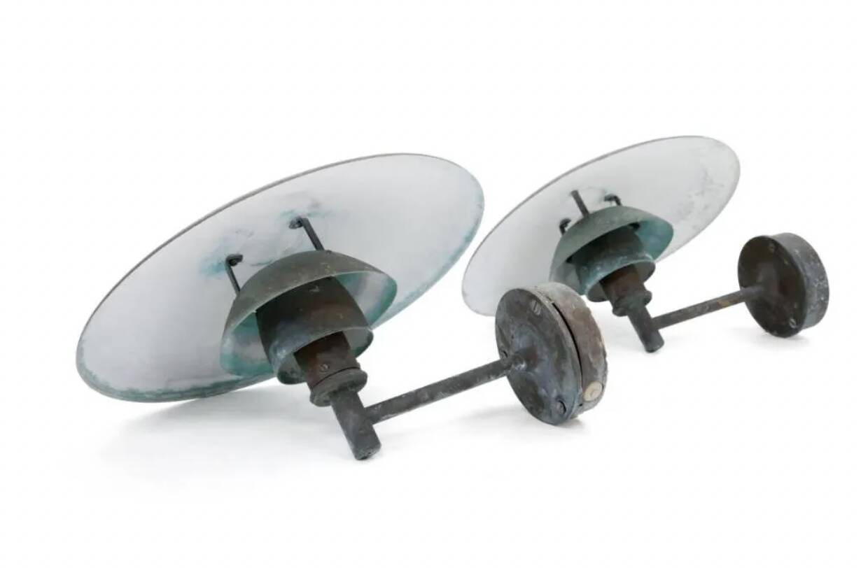 Pair of PH 4/3 Copper - Louis Poulsen Solid Copper outdoor wall lamp