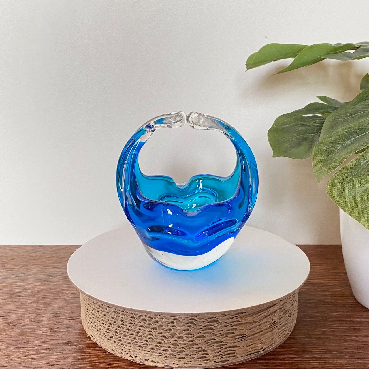 Clear and blue Murano bowl