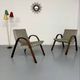 Set of 2 vintage design Bow-Wood Steiner armchairs, 1950s.