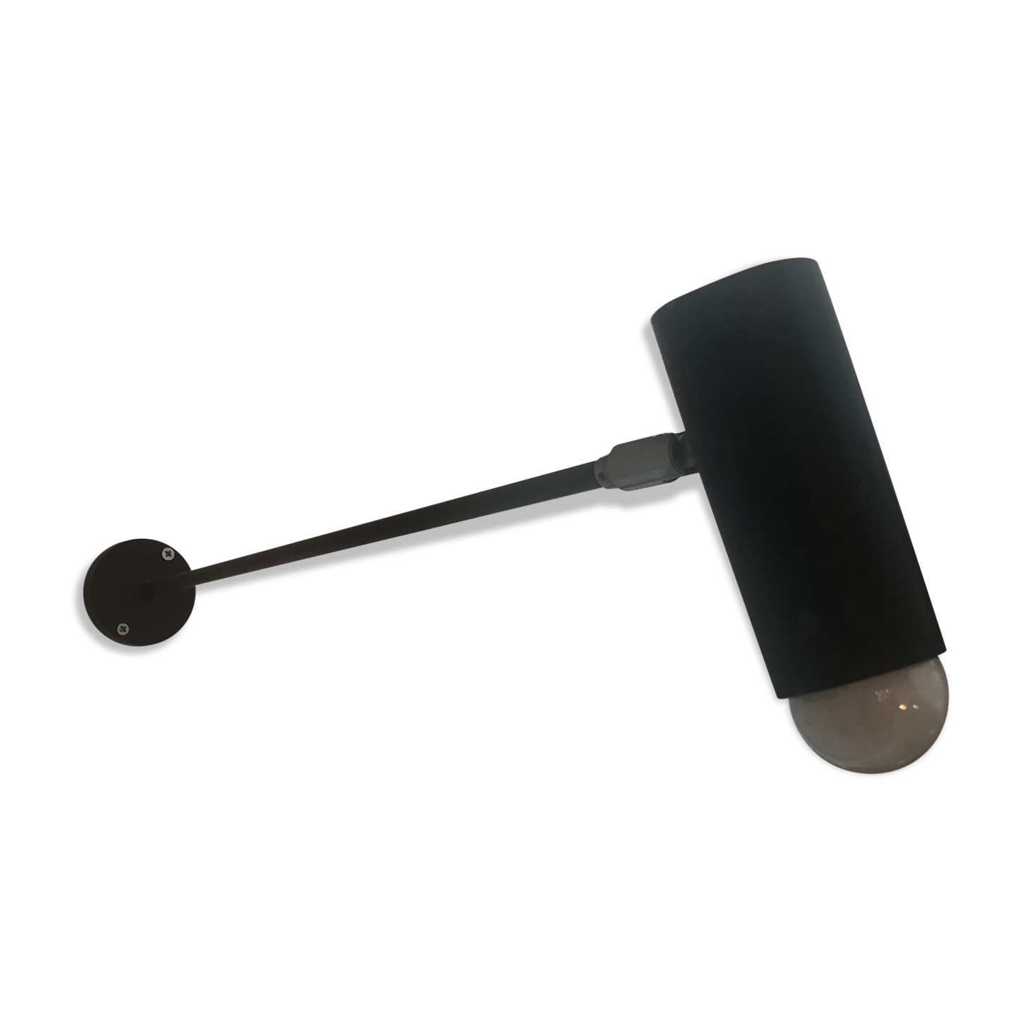 Vintage black metal wall lamp 1950s