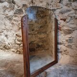 French Art Deco walnut mirror – sculpted wall mirror from the 1920s in France